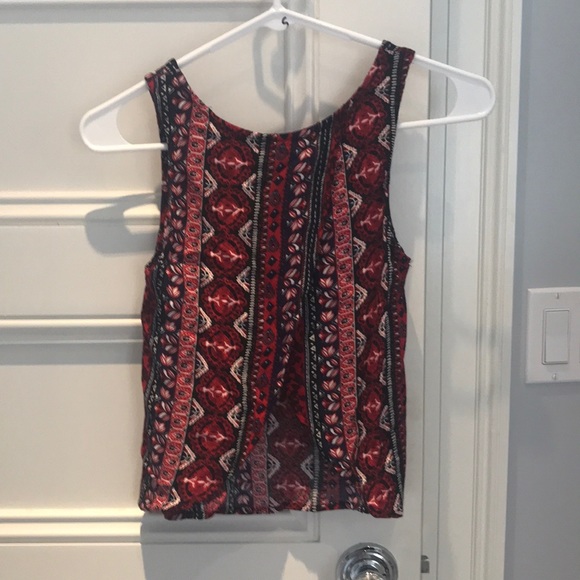 Open back red, white and black tank top - Picture 2 of 3